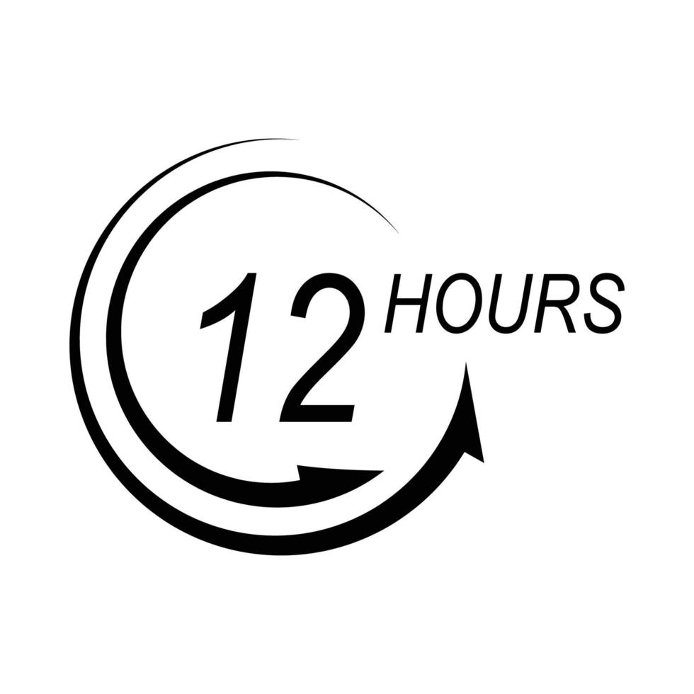 tecken av 24 klocka pil timmar logotyp vektor