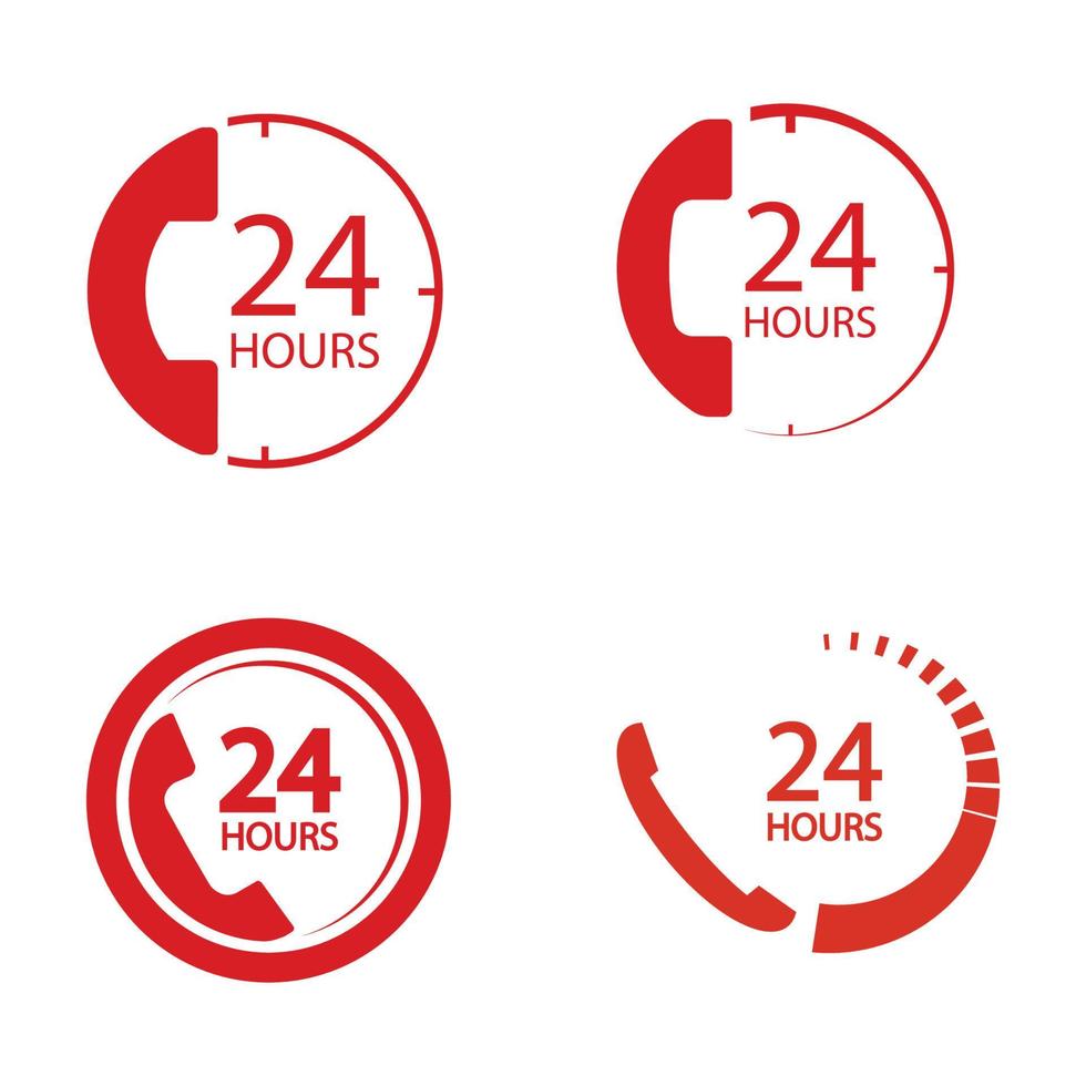 24-Stunden-Telefonservice-Logo vektor