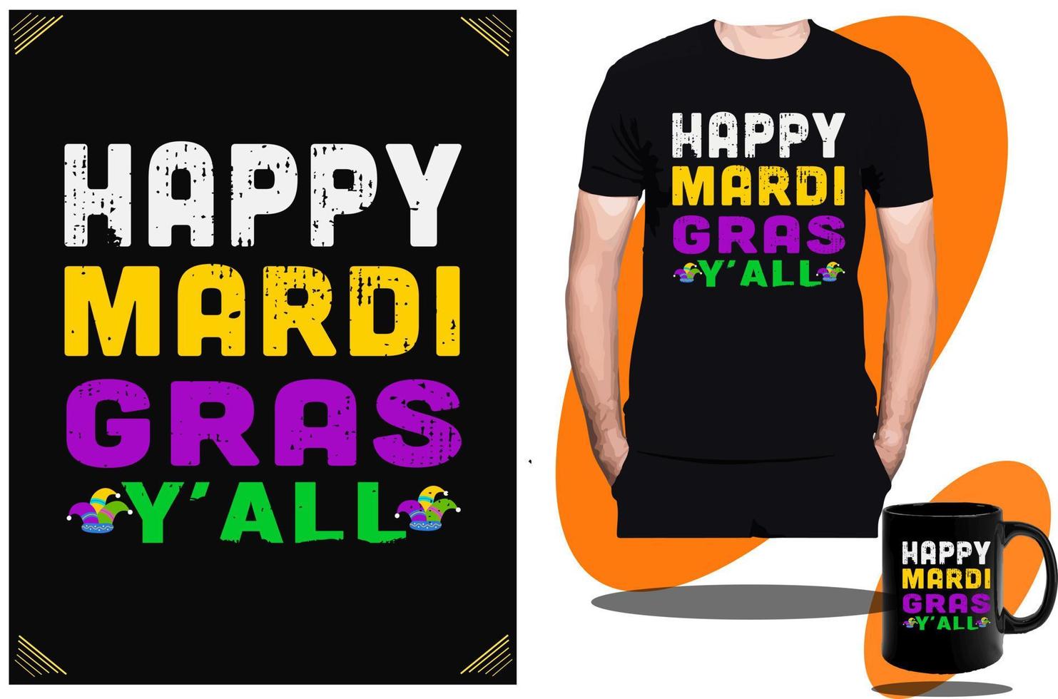 karneval 2023 und karnevalsparty, flagge, craw, t-shirt-design oder vorlage. vektor