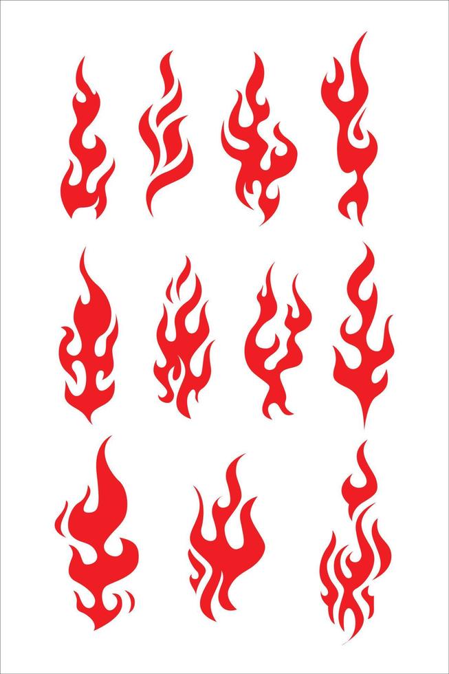 Feuer-Set-Icon-Vektor kostenloser Vektor