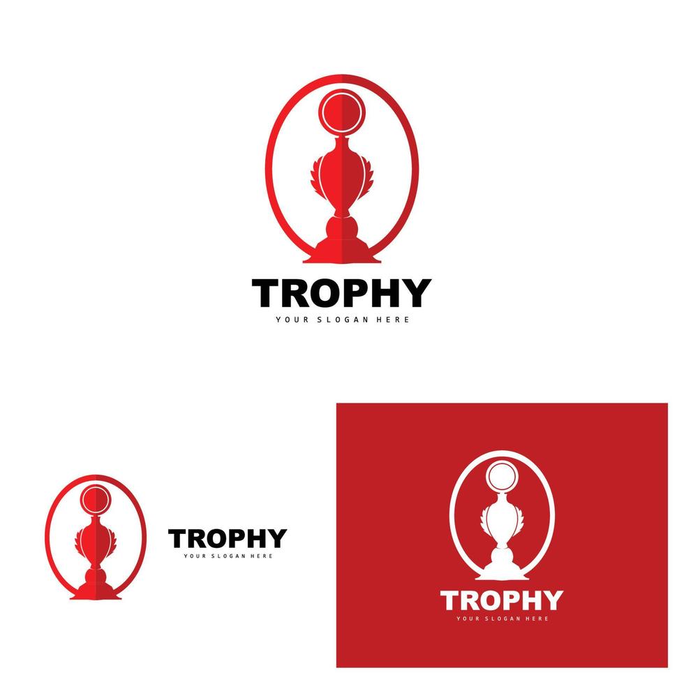 Logo der Meisterschaftstrophäe, Trophäendesign des Siegerpreises, Vektorsymbolvorlage vektor