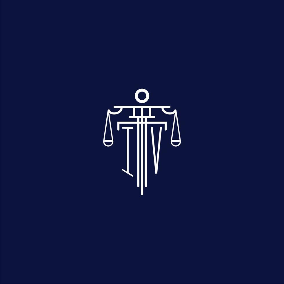iv Anfangsmonogramm-Logo für Anwaltskanzlei mit skaliertem Vektordesign vektor