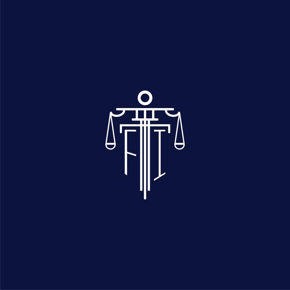 fi Anfangsmonogramm-Logo für Anwaltskanzlei mit skaliertem Vektordesign vektor