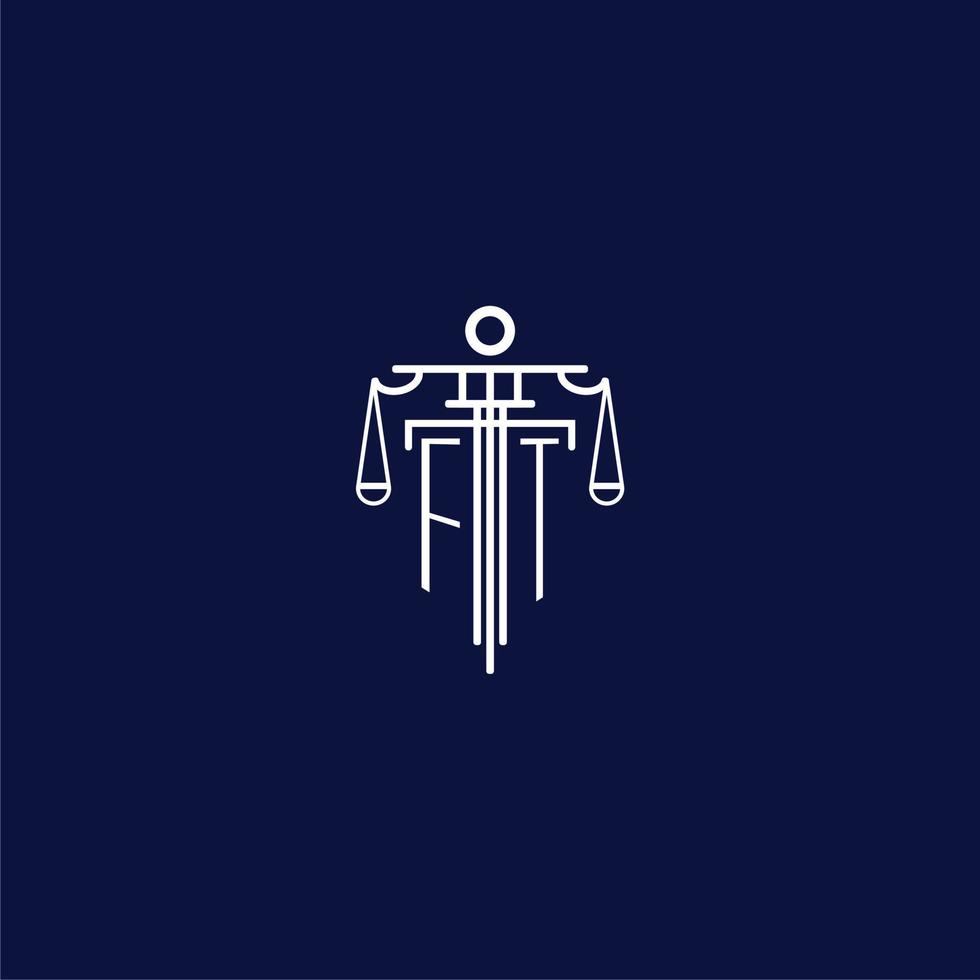 ft Anfangsmonogramm-Logo für Anwaltskanzlei mit skaliertem Vektordesign vektor