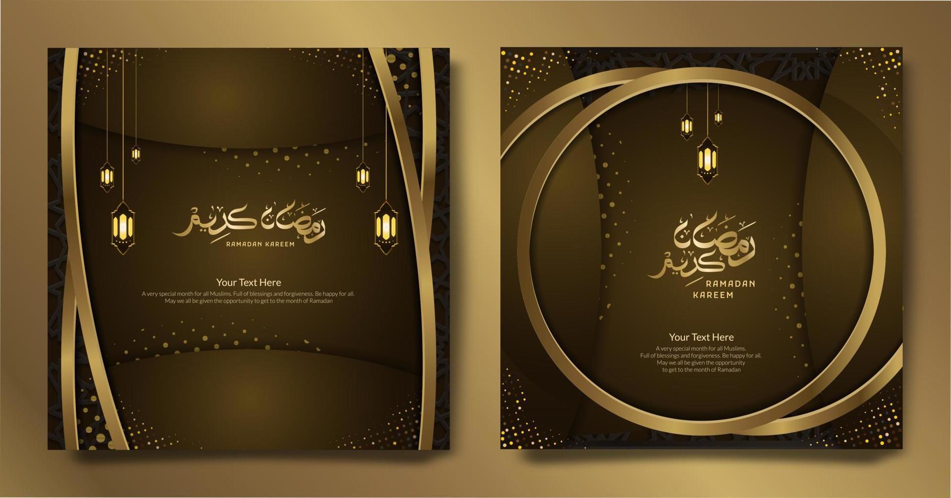 set bündel von vektorbannern gruß ramadan kareem mit luxuriöser eleganter islamischer dekoration vektor
