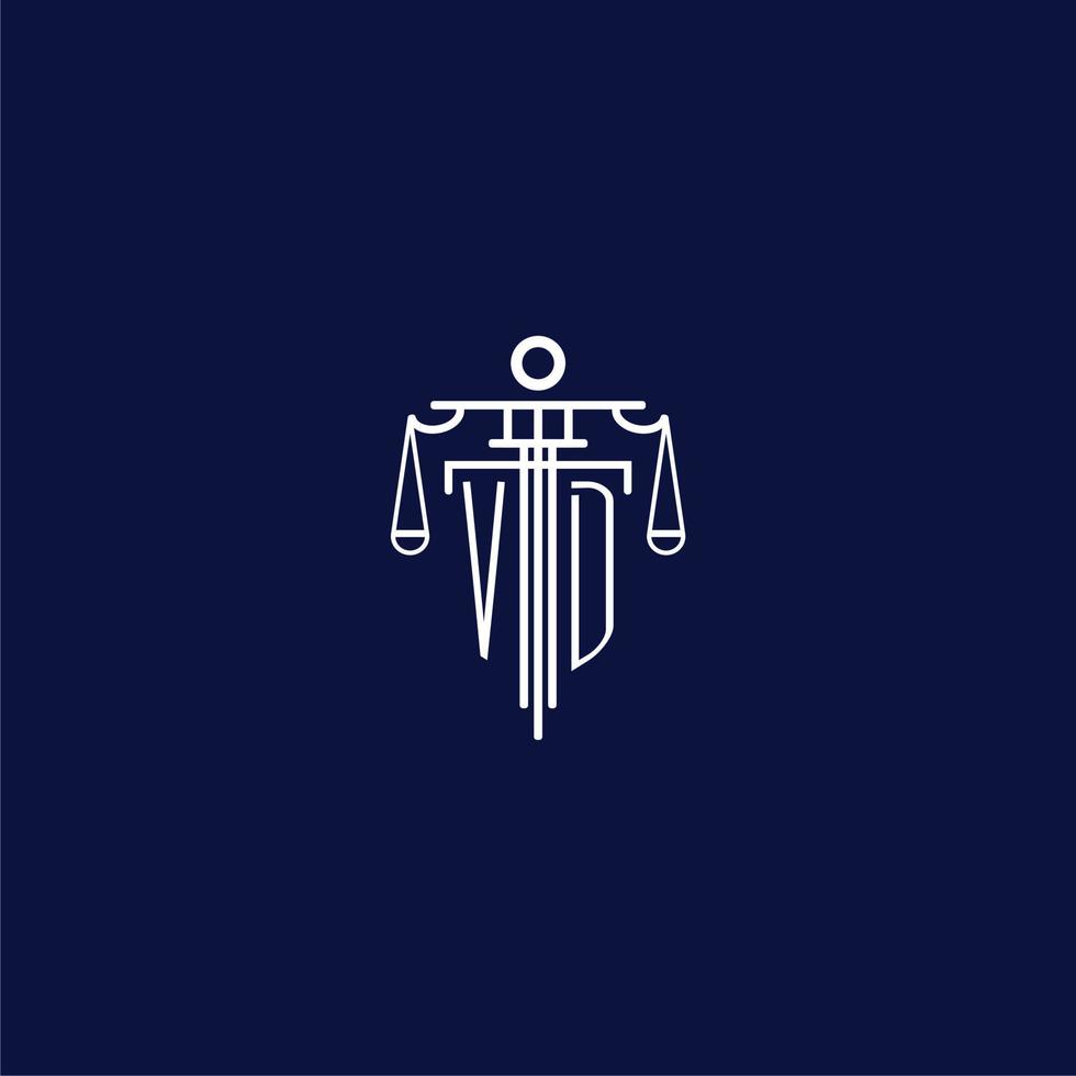 vd Anfangsmonogramm-Logo für Anwaltskanzlei mit skaliertem Vektordesign vektor