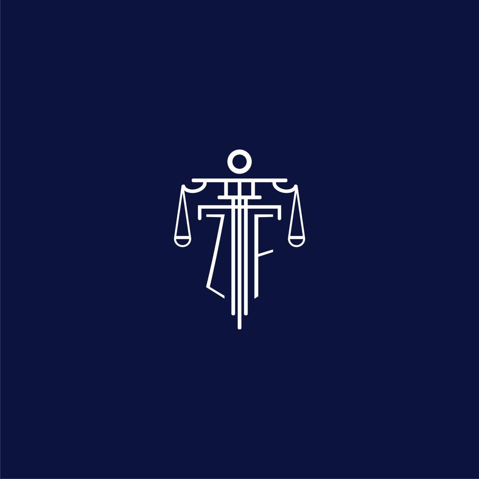 zf Anfangsmonogramm-Logo für Anwaltskanzlei mit skaliertem Vektordesign vektor