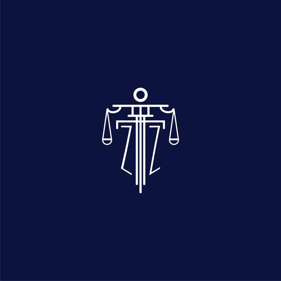 zz Anfangsmonogramm-Logo für Anwaltskanzlei mit skaliertem Vektordesign vektor