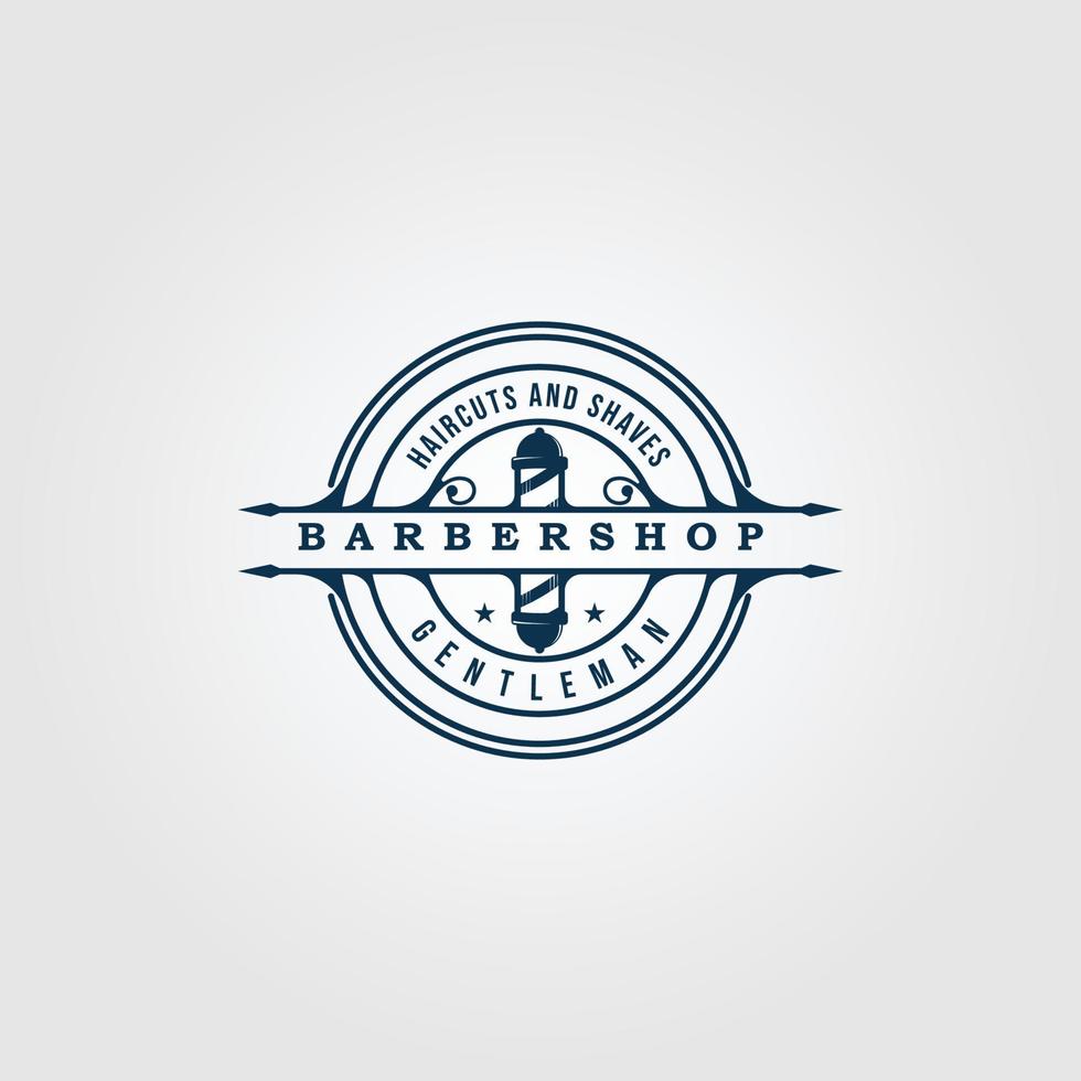 barbershop vintage logo symbol und symbol mit emblem vektor illustration design