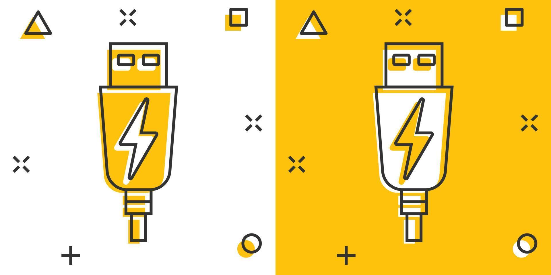 USB-Laufwerkssymbol im Comic-Stil. Flash-Disk-Vektor-Cartoon-Illustration auf weißem, isoliertem Hintergrund. Geschäftskonzept für den Splash-Effekt des digitalen Speichers. vektor