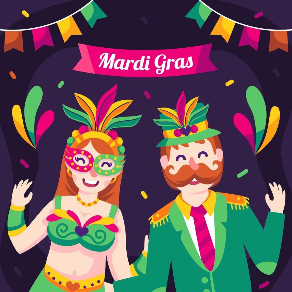 par på mardi gras brasiliansk festival vektor
