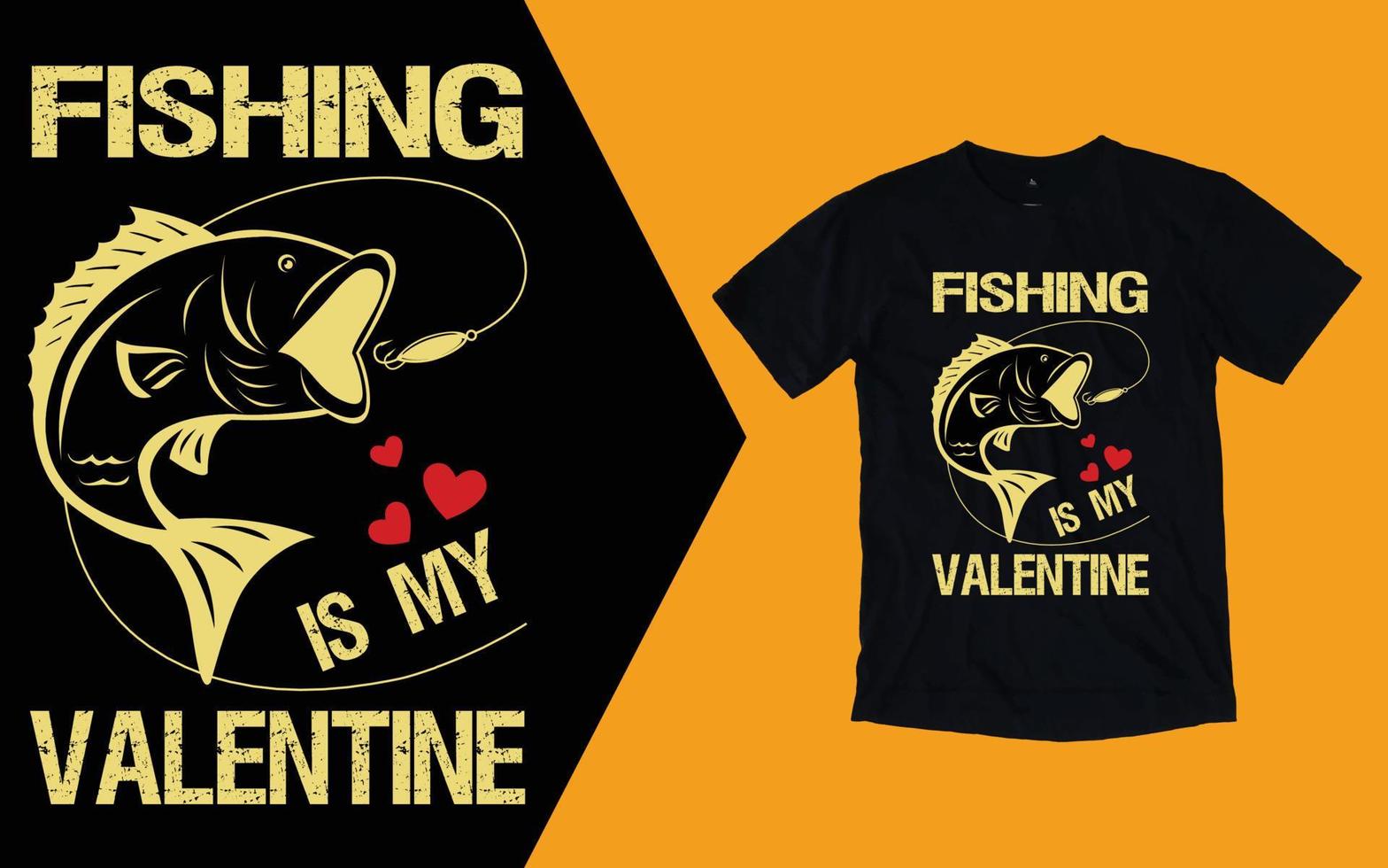 Fischen ist mein Valentinstag-T-Shirt, Fischen-Valentinstag-T-Shirt vektor