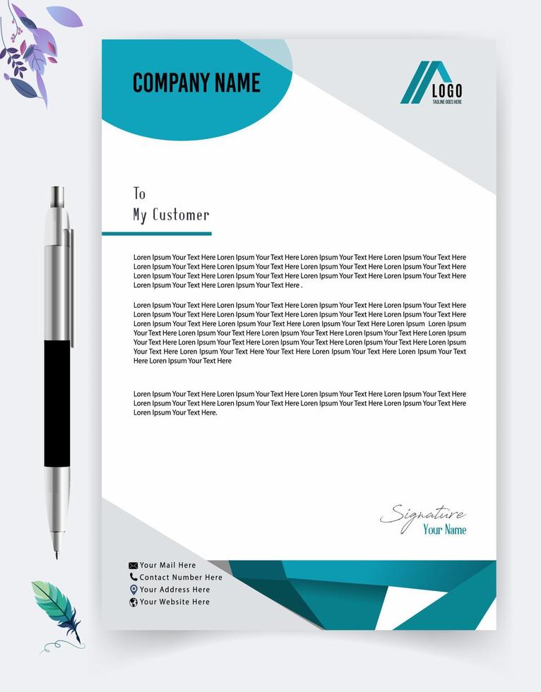 modern företag brevpapper, kreativ mall design. elegant och minimalistisk stil brev mall design fri vektor. vektor