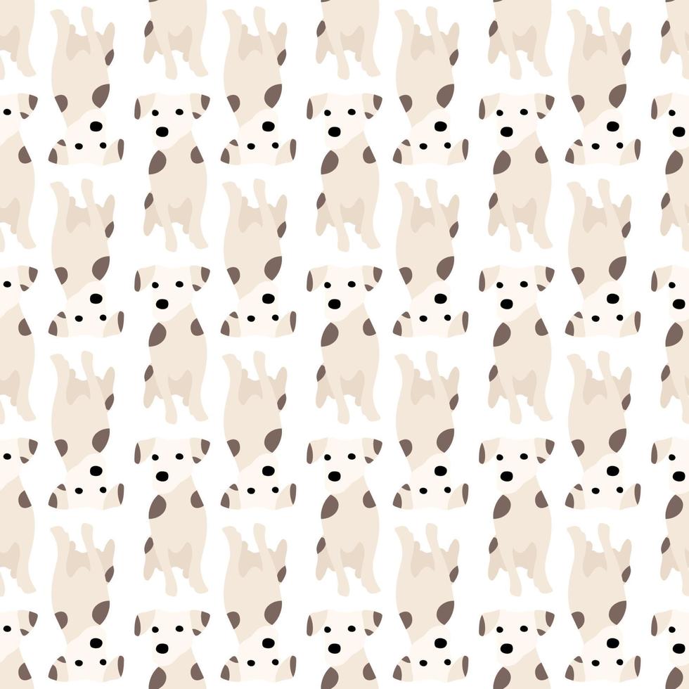 süße hunde jack russell terrier. lustige Tiere. Vektor handgezeichnetes nahtloses Muster. perfekt für baby, kinderbekleidung, druckdesign, textil. weißer Hintergrund.