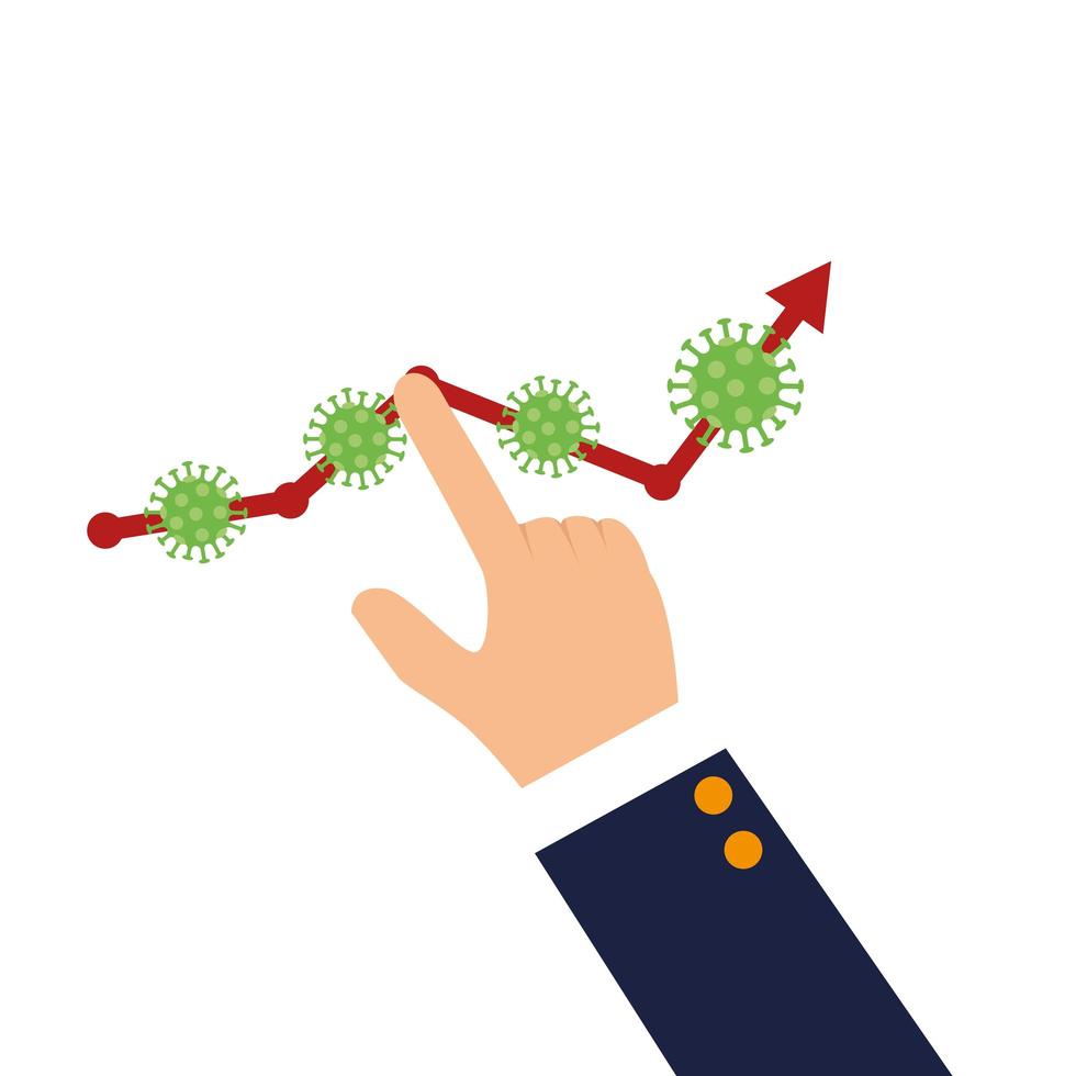 infografik över aktiemarknadens variation av covid 19 vektor