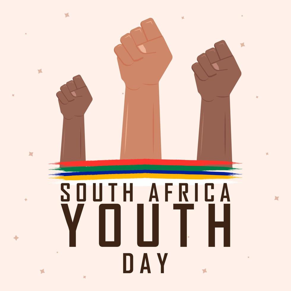 juni 16, söder afrikansk ungdom dag. kort, baner, affisch, bakgrund design. vektor illustration.