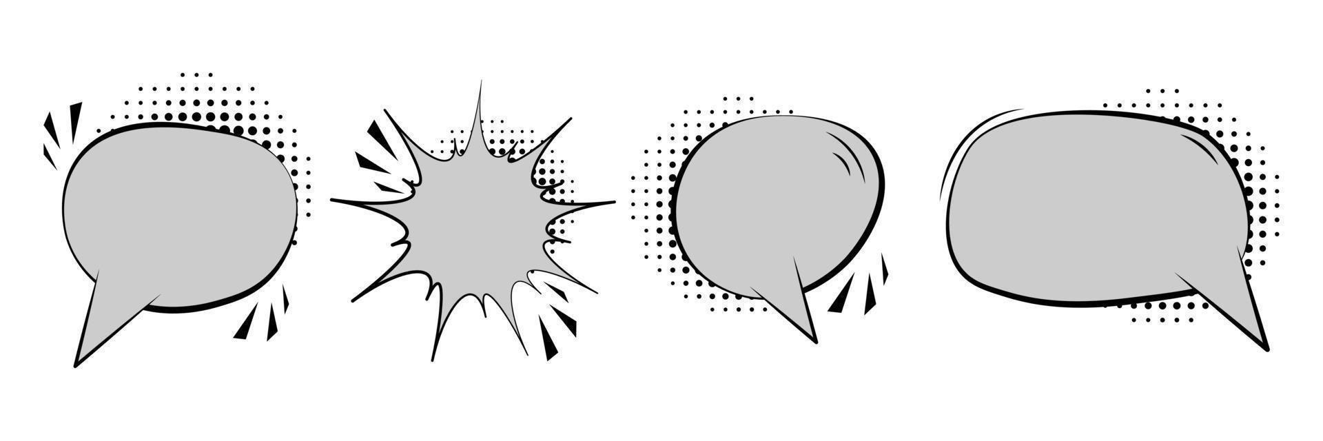 en uppsättning av komisk Tal bubblor. halvton skuggor. isolerat vektor illustration