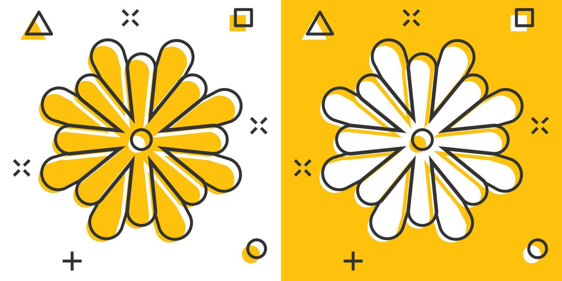 Blumenblatt-Symbol im Comic-Stil. Magnolie, Dahlienvektorkarikaturillustration auf weißem lokalisiertem Hintergrund. Pflanzenblüte Geschäftskonzept Splash-Effekt. vektor