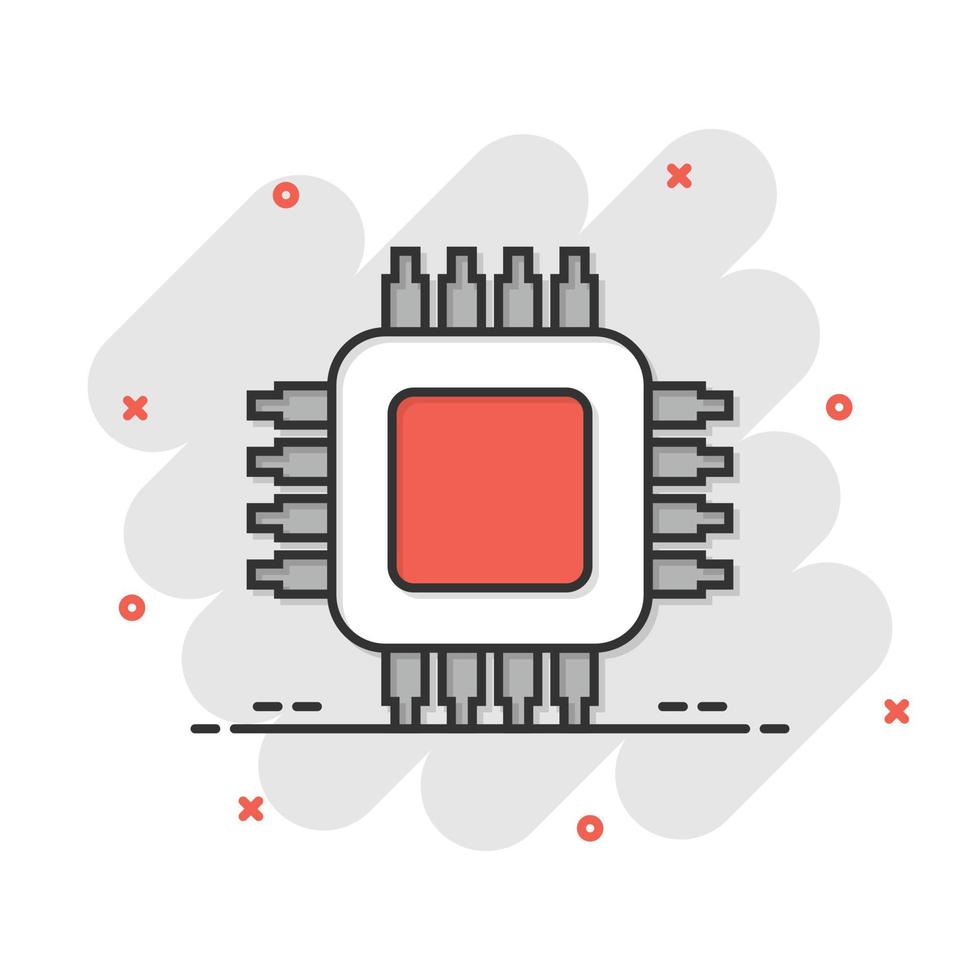 Computer-CPU-Symbol im flachen Stil. Leiterplatten-Vektorillustration auf weißem, isoliertem Hintergrund. Motherboard-Chip-Geschäftskonzept. vektor