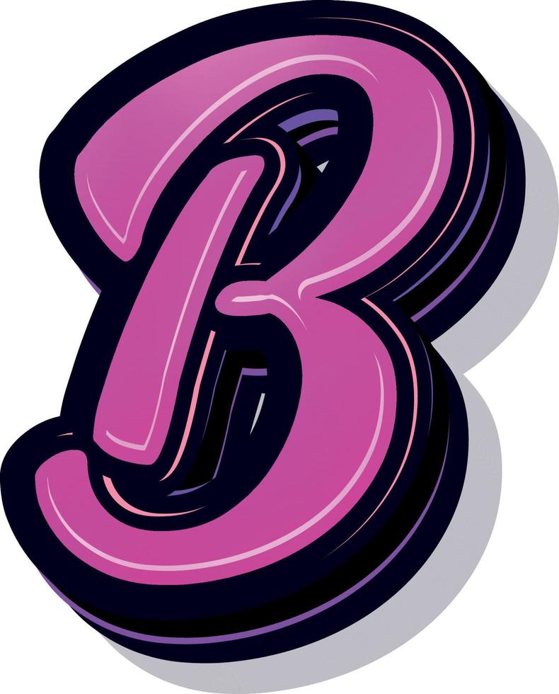 3D-Darstellung des Buchstabens b vektor