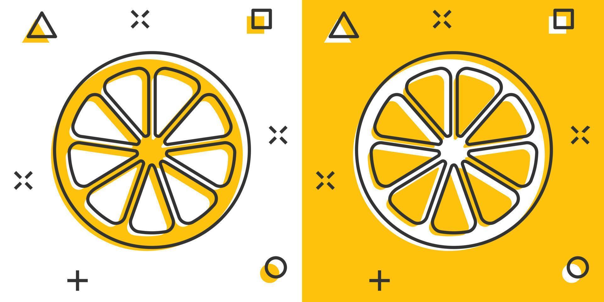 vektor tecknad serie orange frukt ikon i komisk stil. orange citrus- begrepp illustration piktogram. tropisk mat företag stänk effekt begrepp.