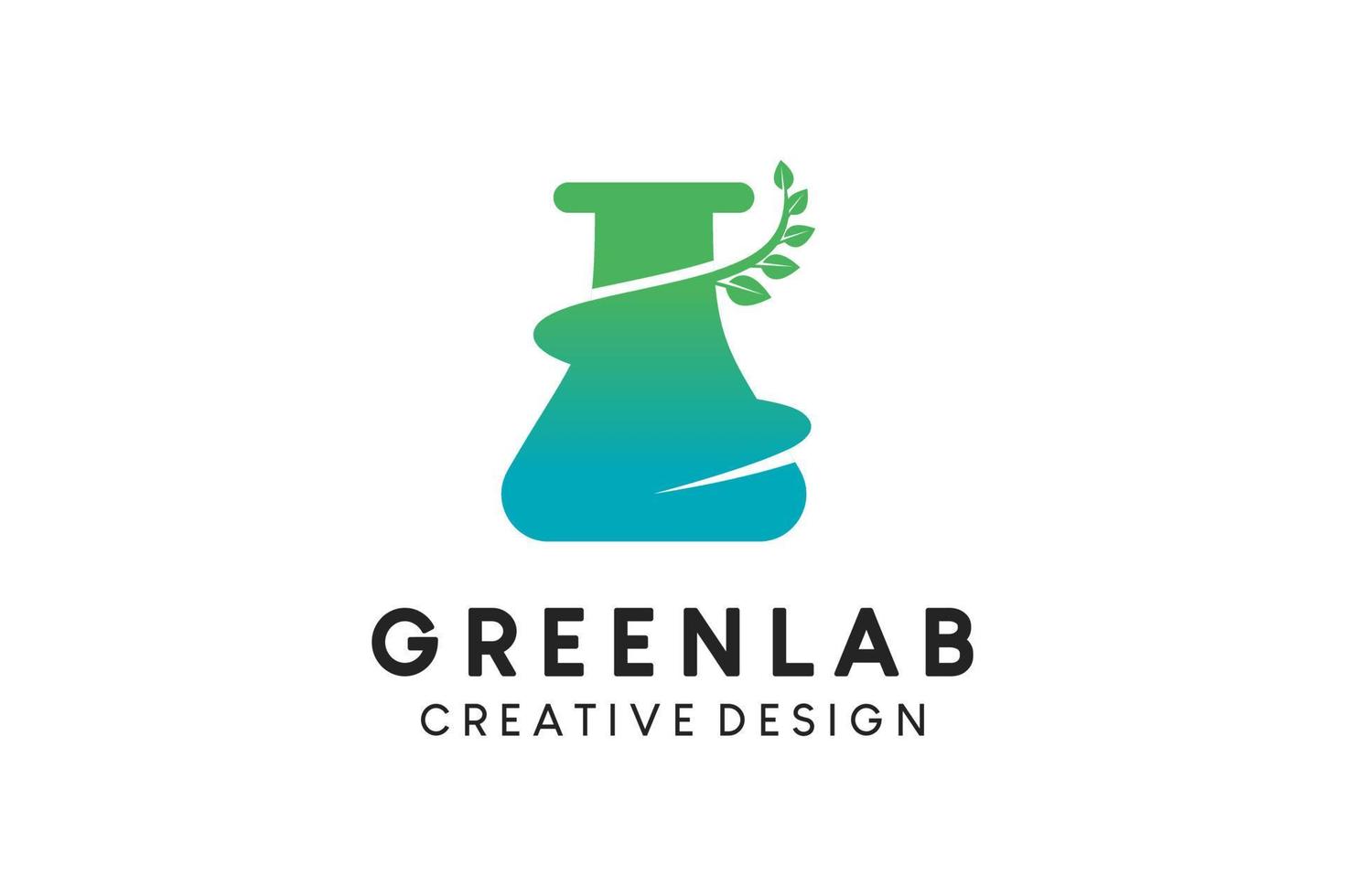 grünes Bio-Bio-Labor Symbol Logo Design kreatives Konzept vektor