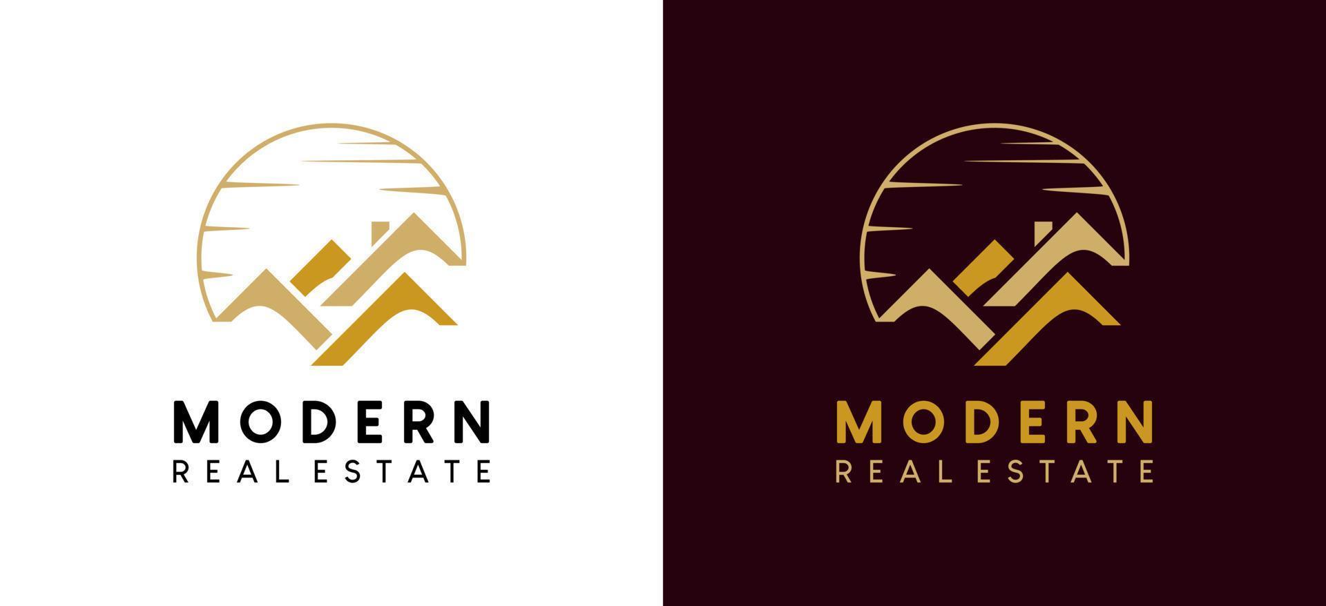Logo-Design für Immobilien, Haus und Gebäude mit kreativem Konzept vektor