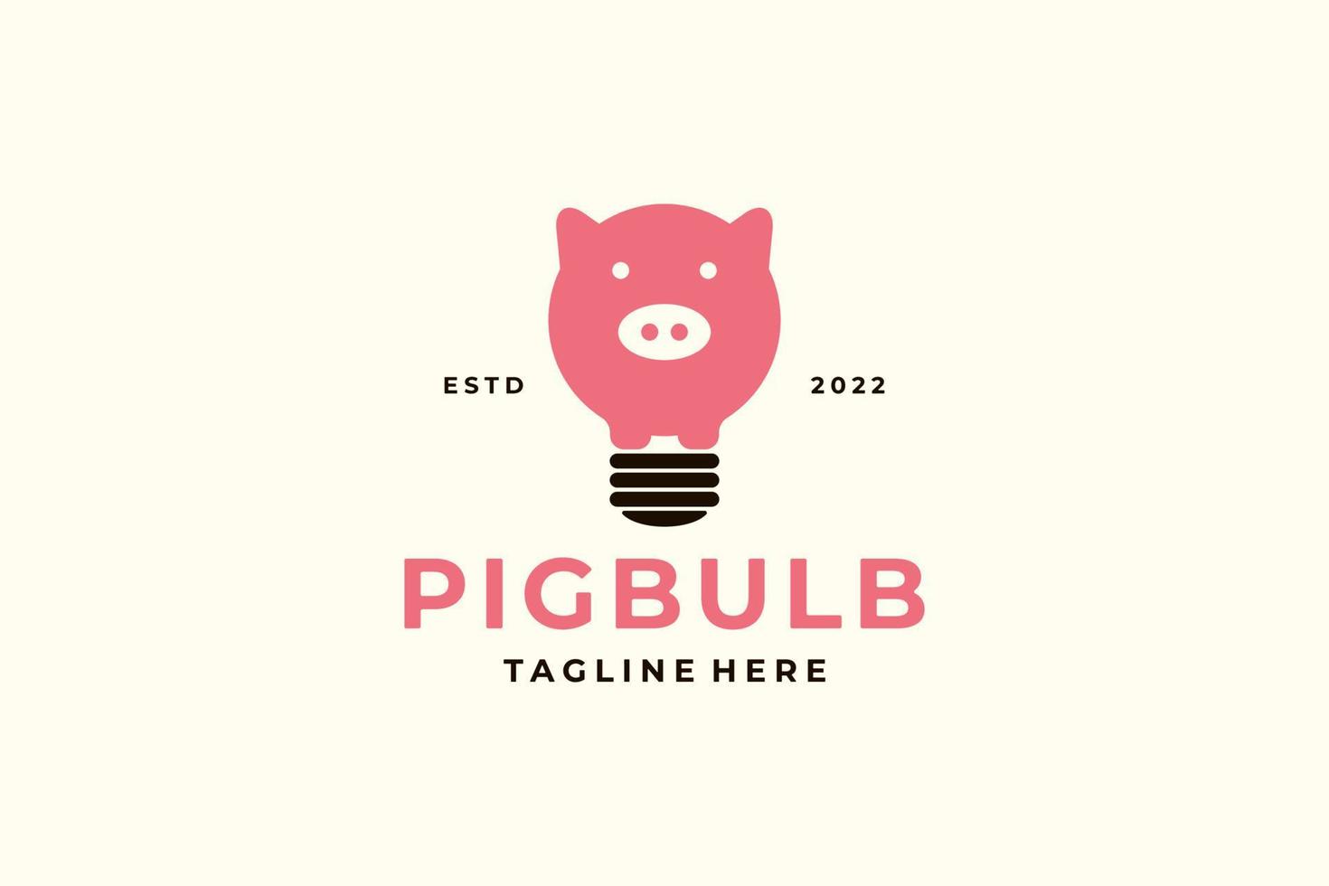 Cartoon-Logo mit rosa Schweinebirne vektor