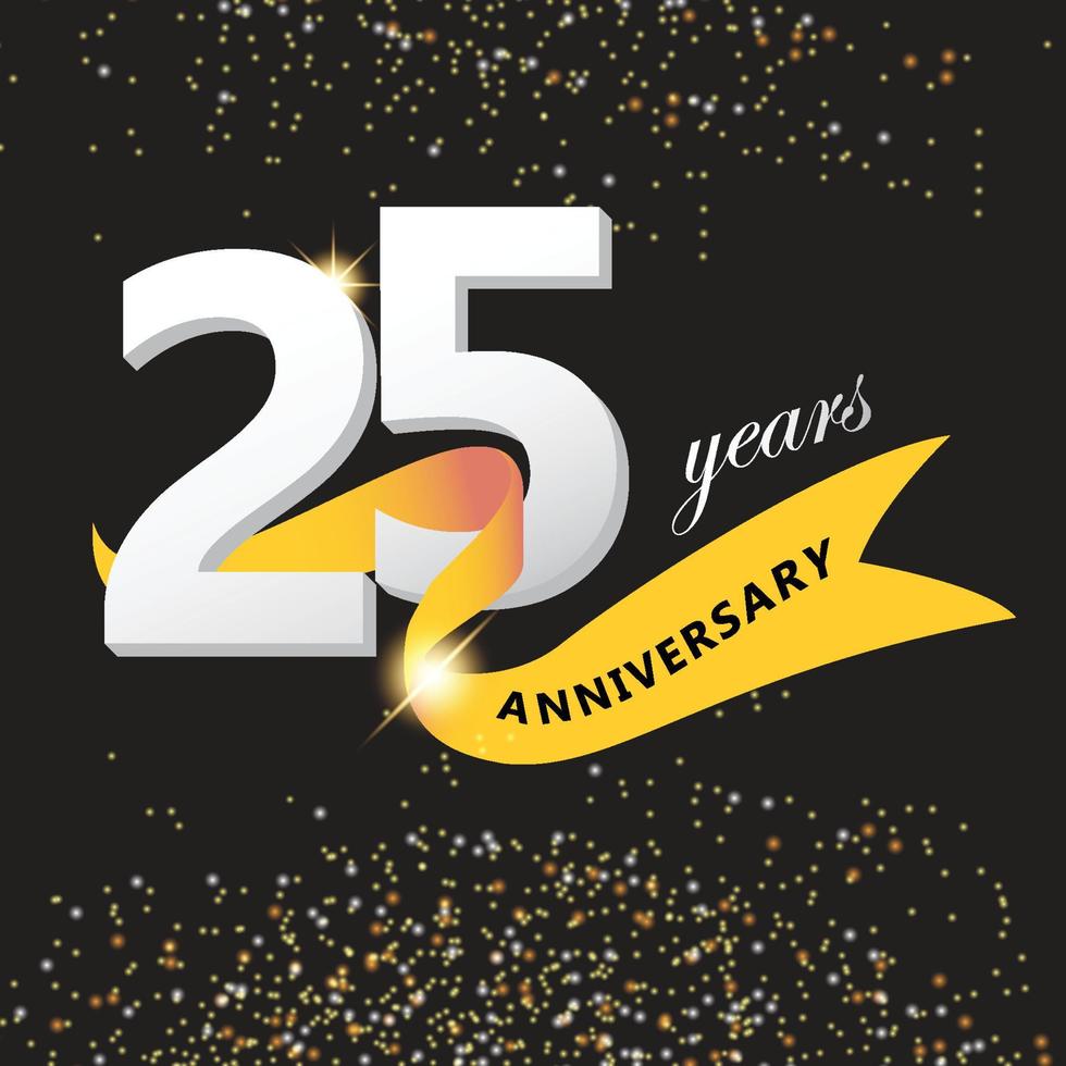 25 år årsdag logotyp med årsdag band vektor