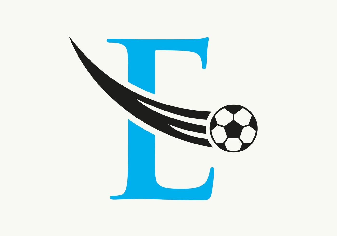 brev e fotboll fotboll logotyp. fotboll klubb symbol begrepp av fotboll team ikon vektor