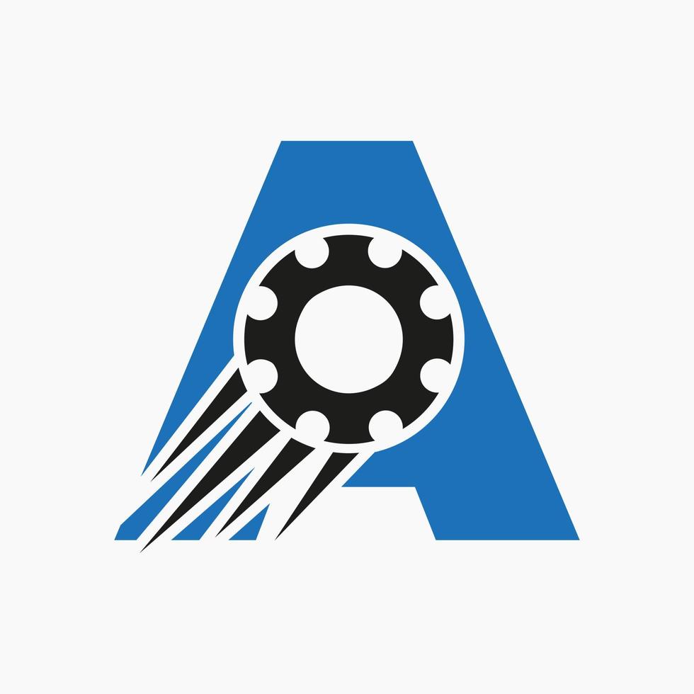 Buchstabe ein Zahnrad-Logo. Ikone der Automobilindustrie, Zahnradlogo, Autoreparatursymbol vektor