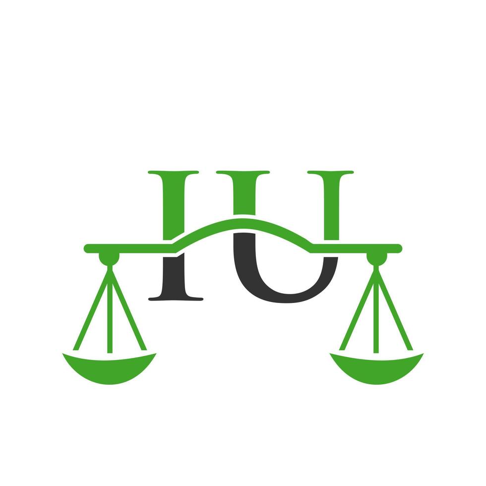 buchstabe iu anwaltskanzlei logo design für anwalt, justiz, rechtsanwalt, legal, anwaltsservice, anwaltskanzlei, skala, anwaltskanzlei, anwaltsunternehmen vektor