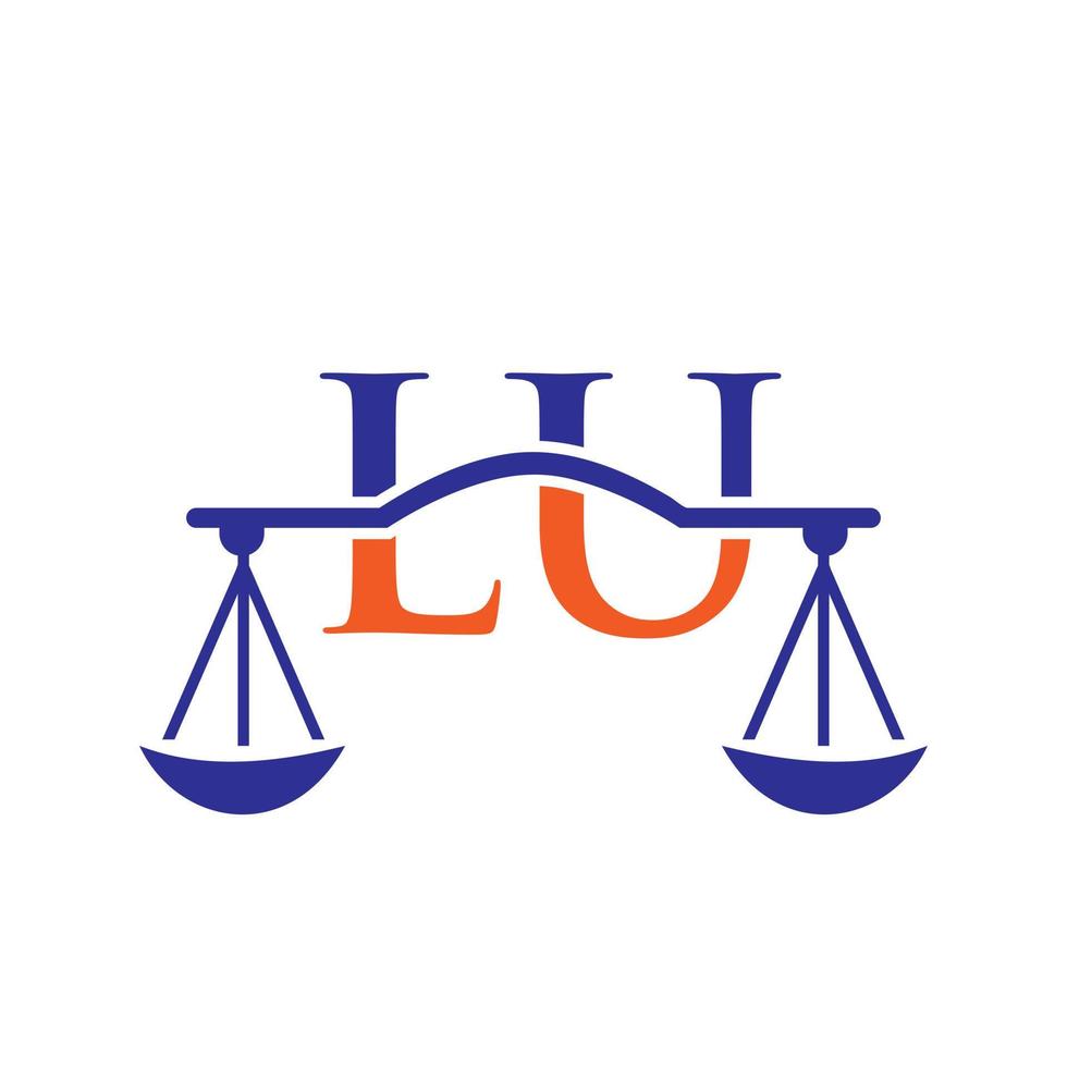 Buchstabe lu Anwaltskanzlei-Logo-Design für Anwalt, Justiz, Anwalt, Recht, Anwaltsservice, Anwaltskanzlei, Waage, Anwaltskanzlei, Anwaltsunternehmen vektor