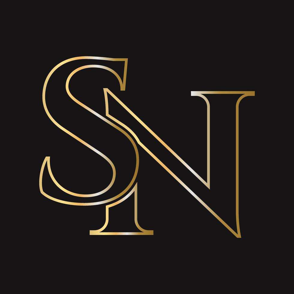 monogram sn logotyp design. ns logotyp vektor