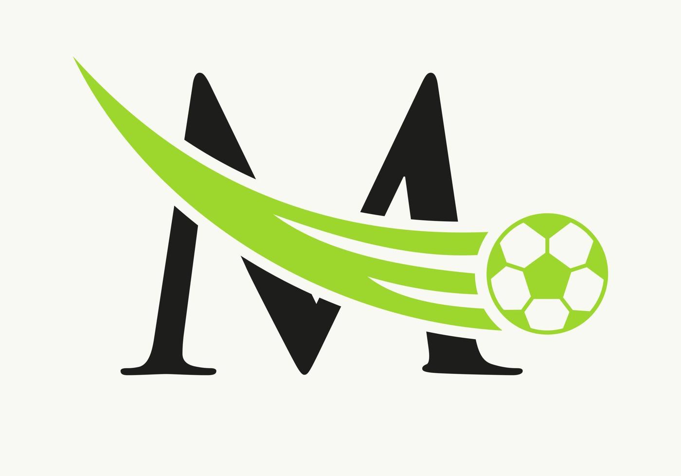 brev m fotboll fotboll logotyp. fotboll klubb symbol begrepp av fotboll team ikon vektor