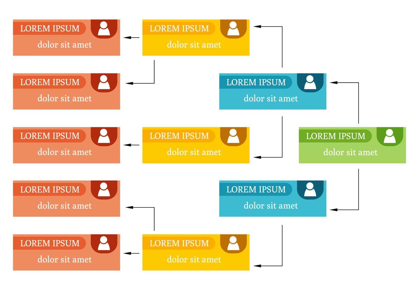 färgrik företag strukturera begrepp, företags- organisation Diagram schema med människor ikoner. vektor illustration.