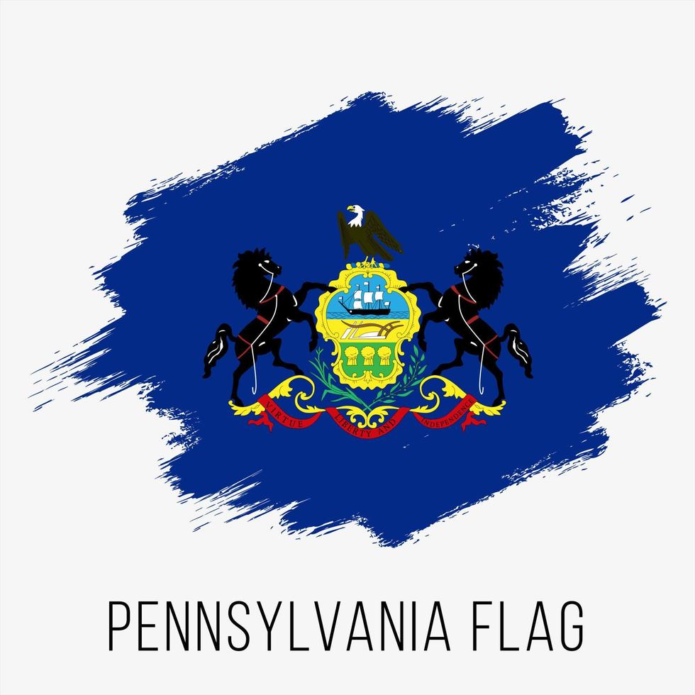 Usa-Staat Pennsylvania Grunge-Vektor-Flagge-Design-Vorlage vektor