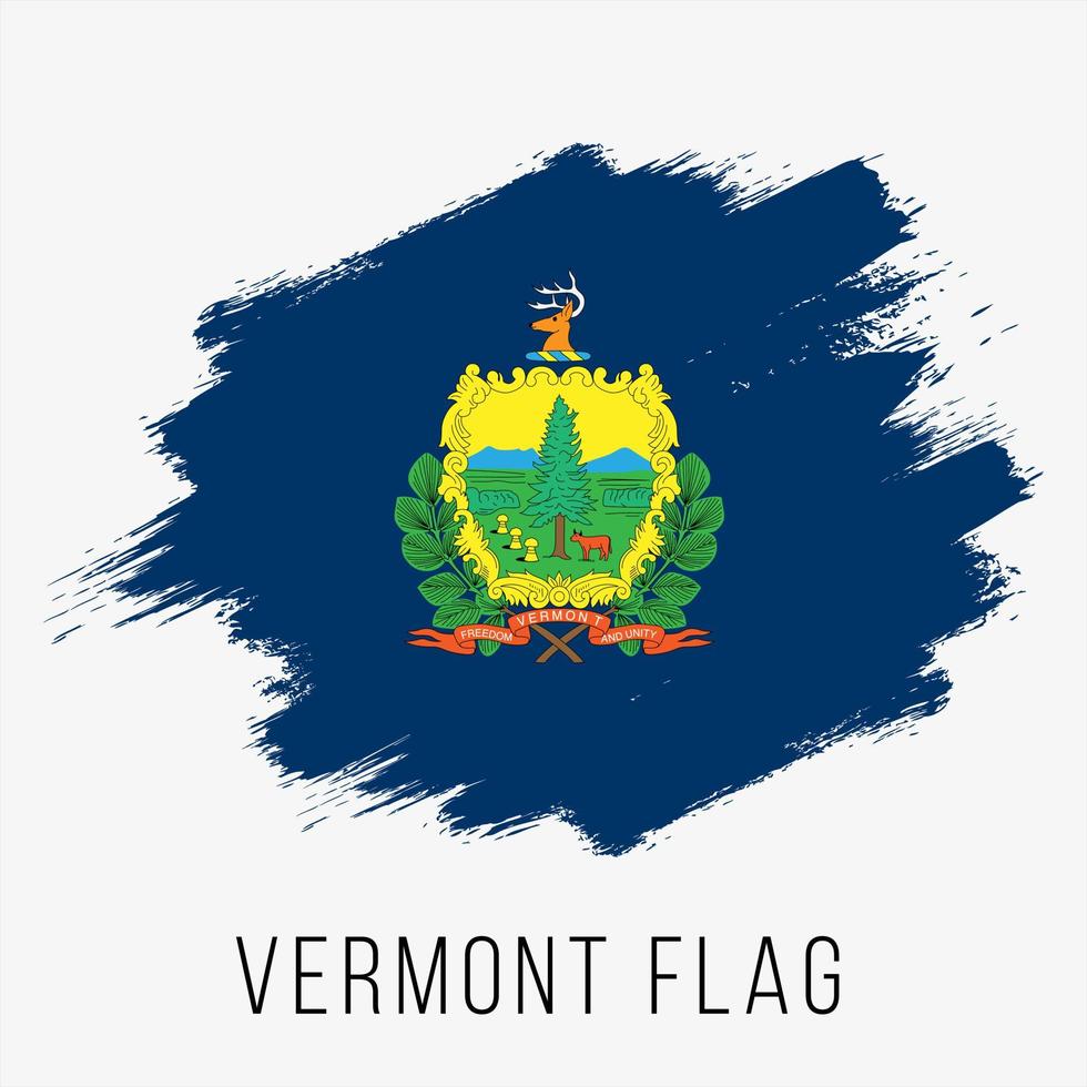 Usa-Staat Vermont Grunge-Vektor-Flagge-Design-Vorlage vektor