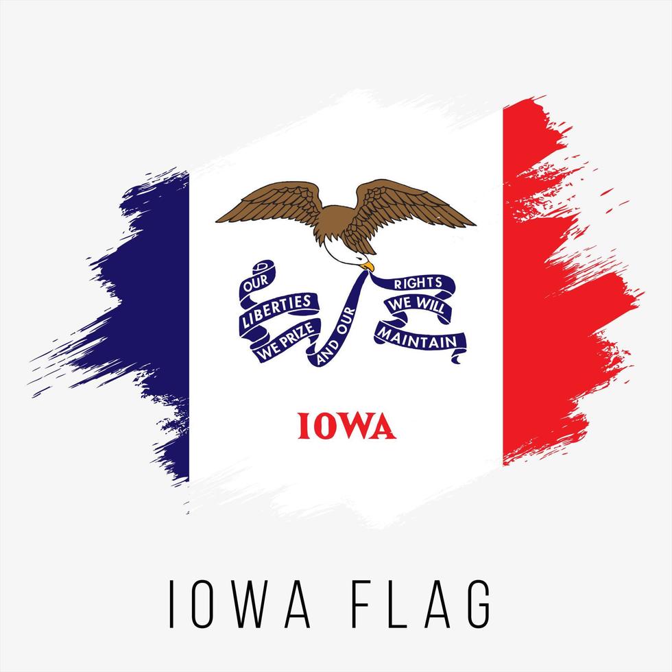 USA stat iowa grunge vektor flagga design mall. iowa flagga för oberoende dag. grunge iowa flagga