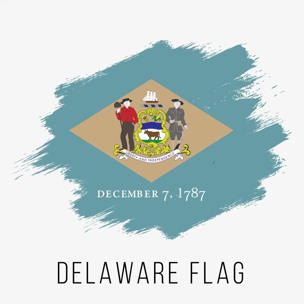 Usa-Bundesstaat Delaware Grunge-Vektor-Flagge-Design-Vorlage vektor