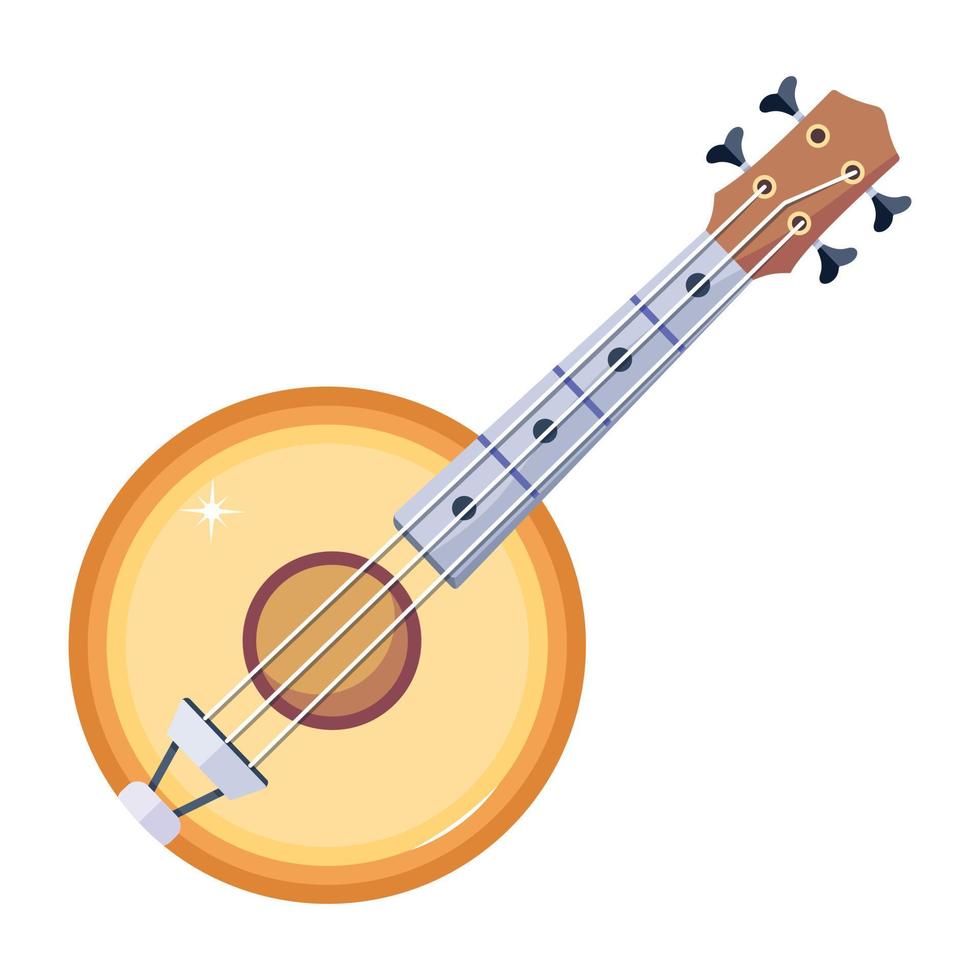 trendige Banjo-Gitarre vektor