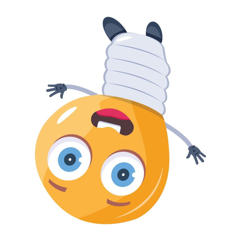 trendig emoji Glödlampa vektor