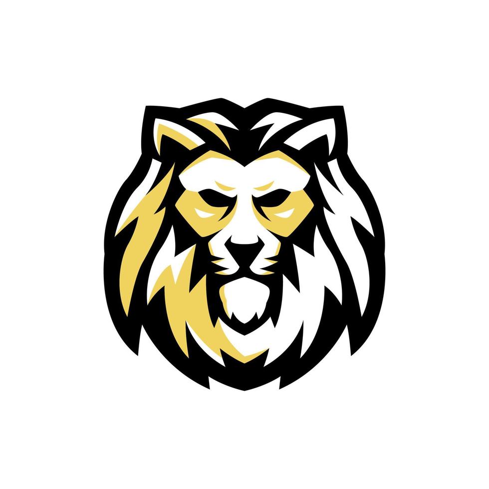 König der Löwen-Maskottchen Sport-Logo-Design-Vorlagen vektor