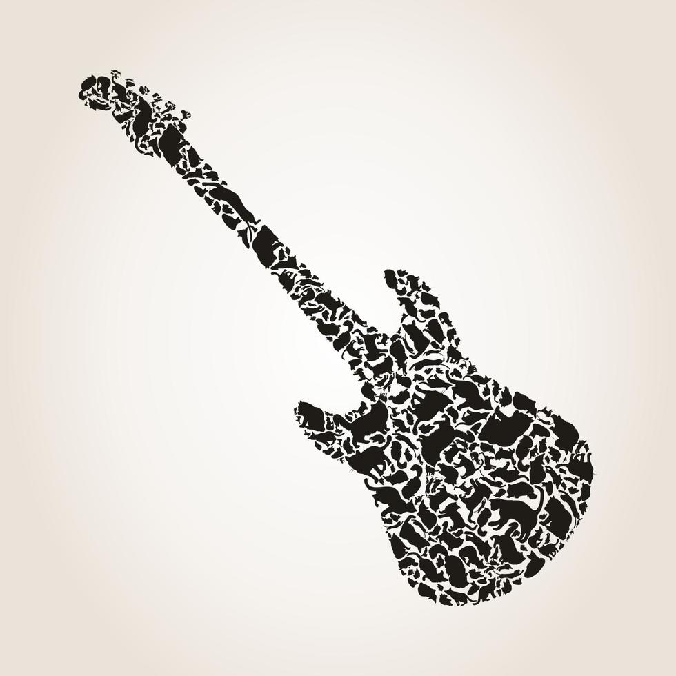 gitarr tillverkad av katter. en vektor illustration