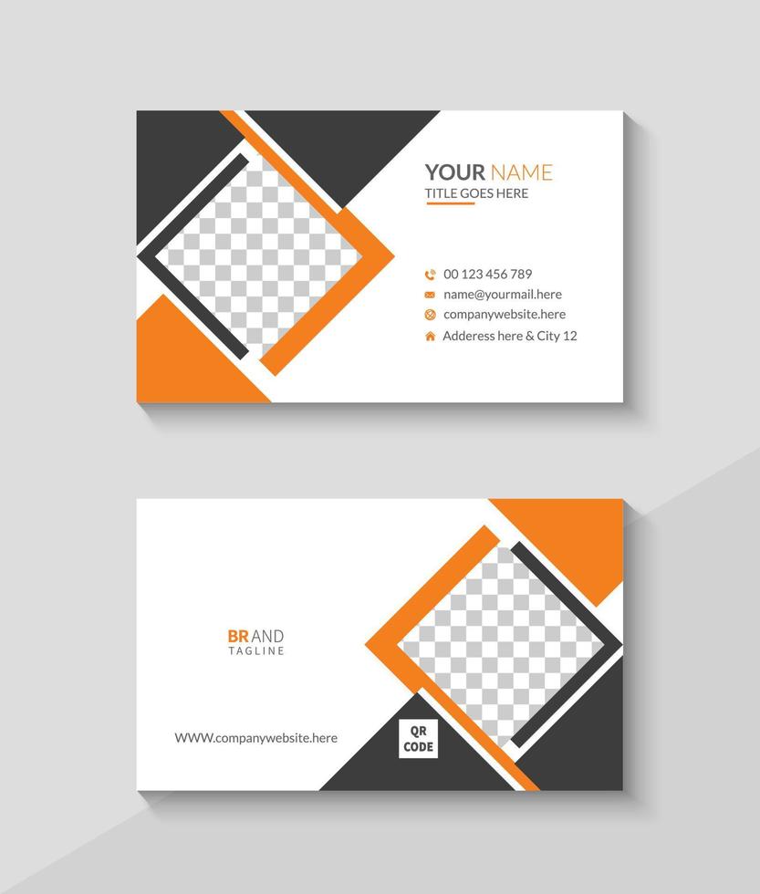 företag kort design med svart bakgrund, rena och minimal namn kort vektor