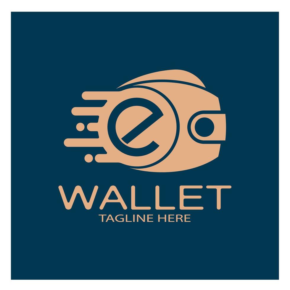 E Wallet Logo Design Illustrationssymbol mit einem einfachen modernen Konzept, für elektronische Geldbörsen, digitale Geldspeicheranwendungen, digitale Einsparungen, digitale Geldtransaktionen, Vektor