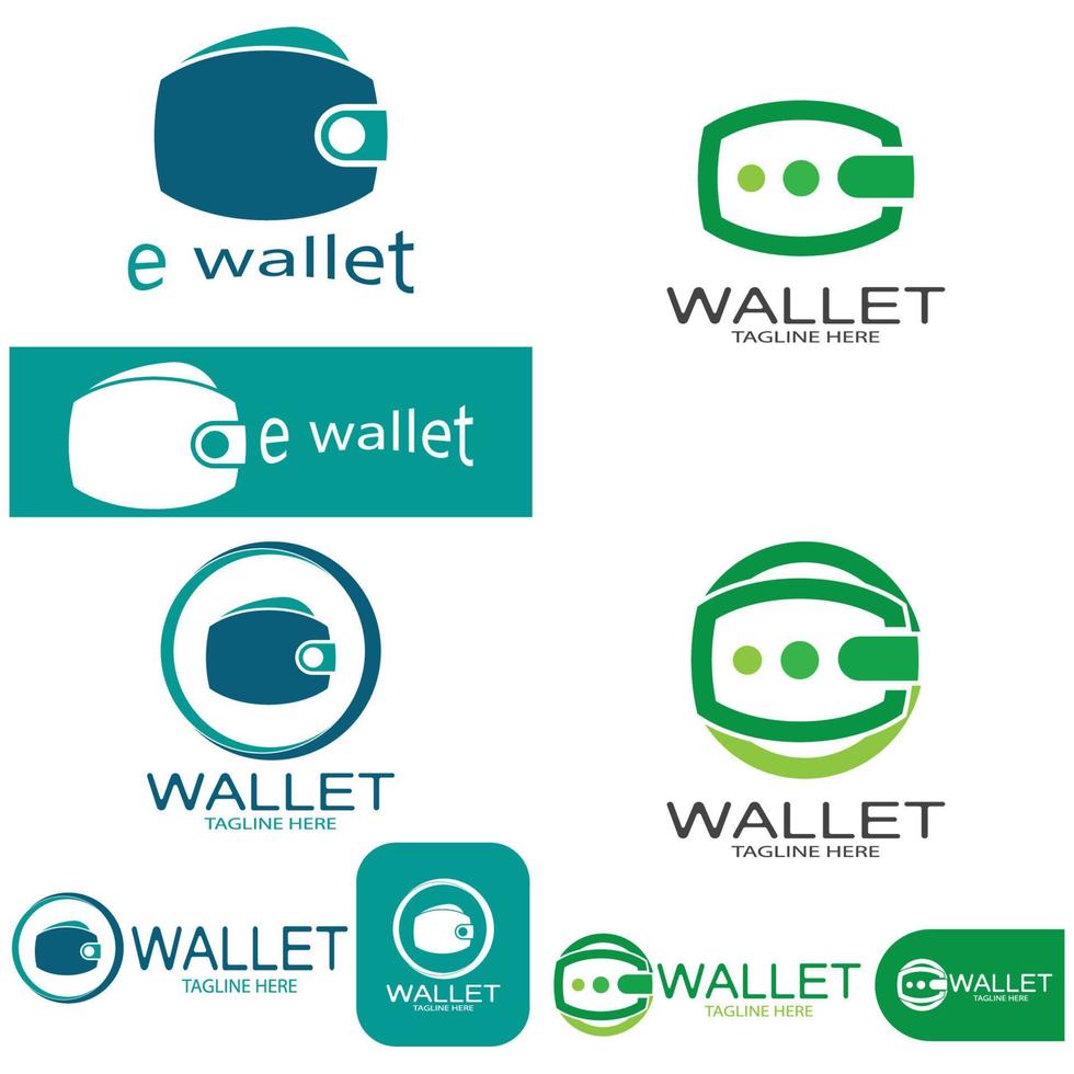 E Wallet Logo Design Illustrationssymbol mit einem einfachen modernen Konzept, für elektronische Geldbörsen, digitale Geldspeicheranwendungen, digitale Einsparungen, digitale Geldtransaktionen, Vektor