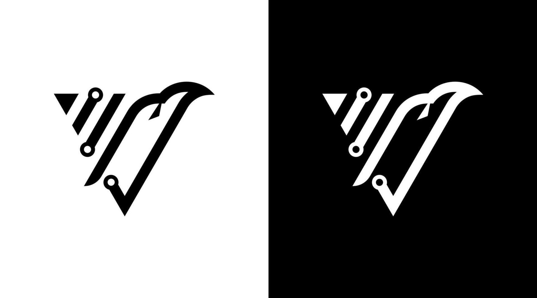 Örn huvud logotyp teknologi monogram svart och vit ikon illustration stil mönster mallar vektor