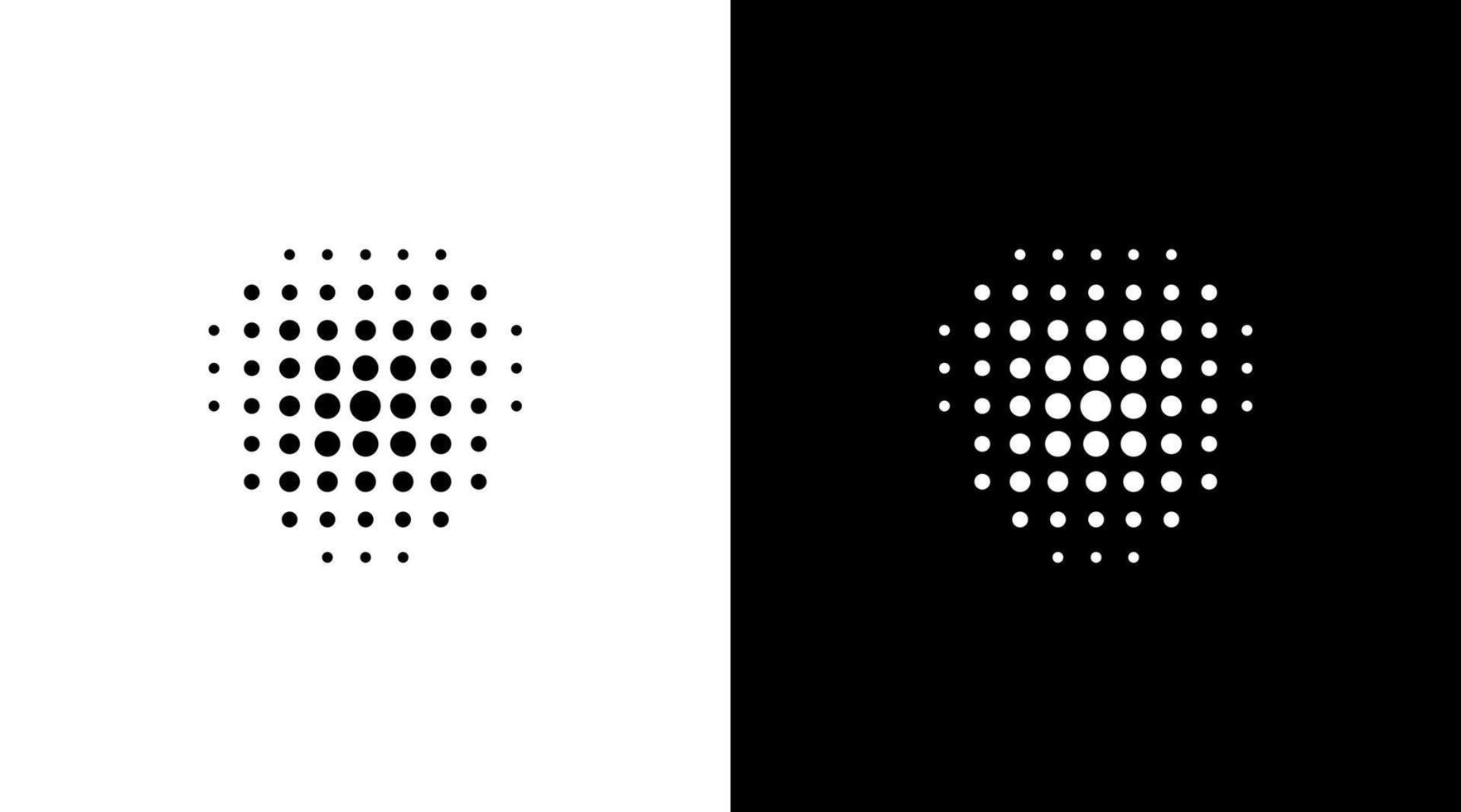 technologie digitales logo monogramm gepunktete schwarz-weiß symbol illustrationsstil designvorlagen vektor