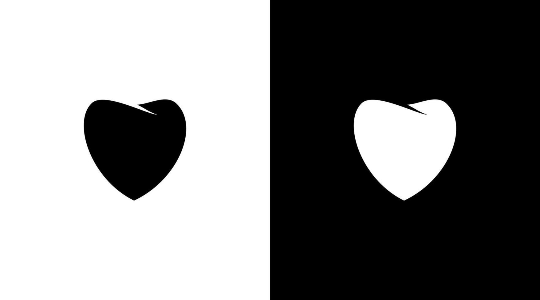 Zahnarzt Logo Monogramm Liebe Zahn Schwarz-Weiß-Symbol Illustration Stil Designvorlagen vektor